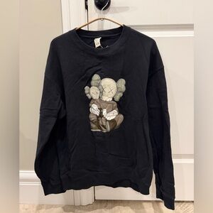 KAWS Graphic Crewneck Sweatshirt Black Streetwear